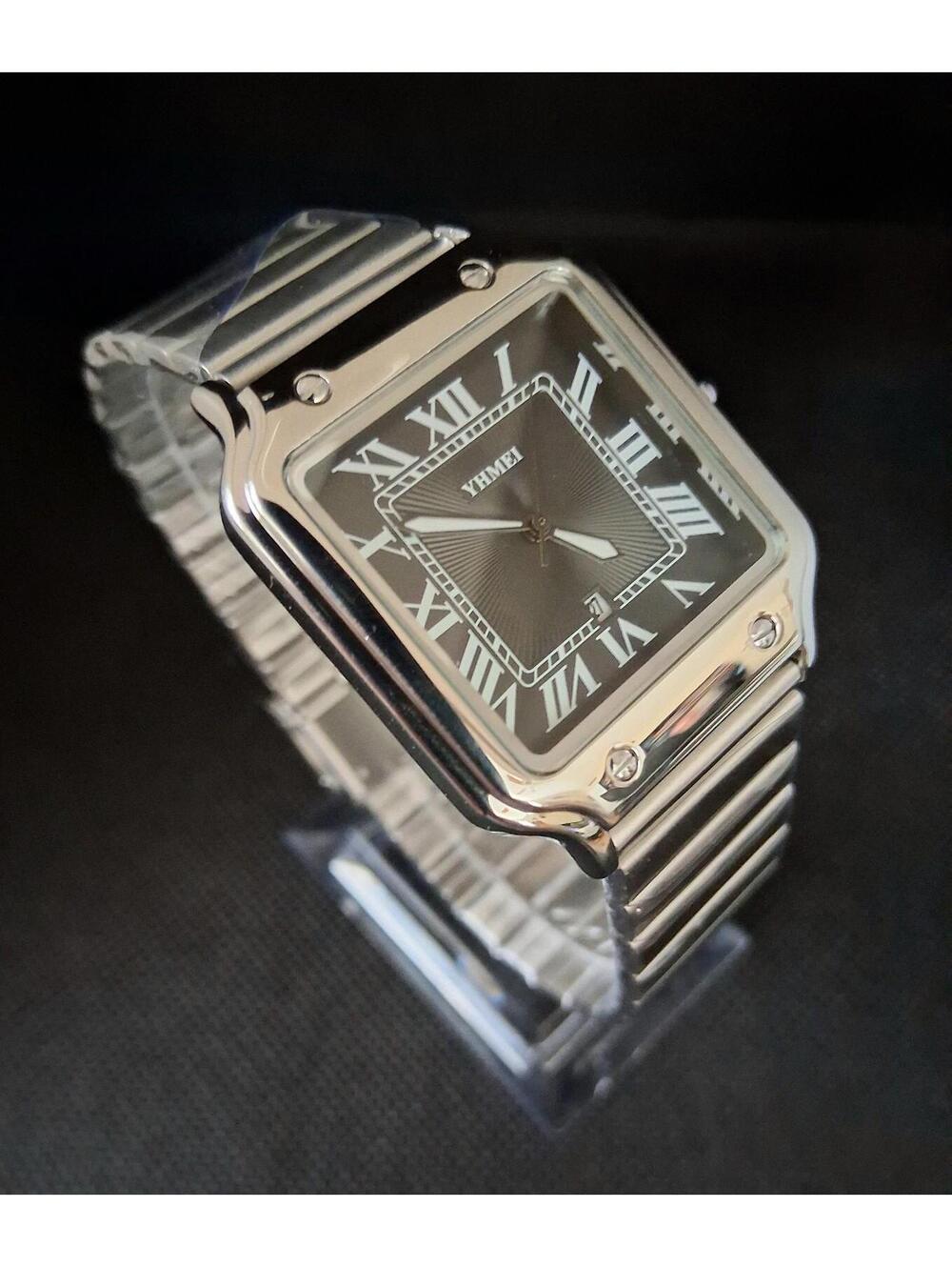 💁🏽‍♂️ Men's Luxury Square Dial Stainless Satin Black Watch